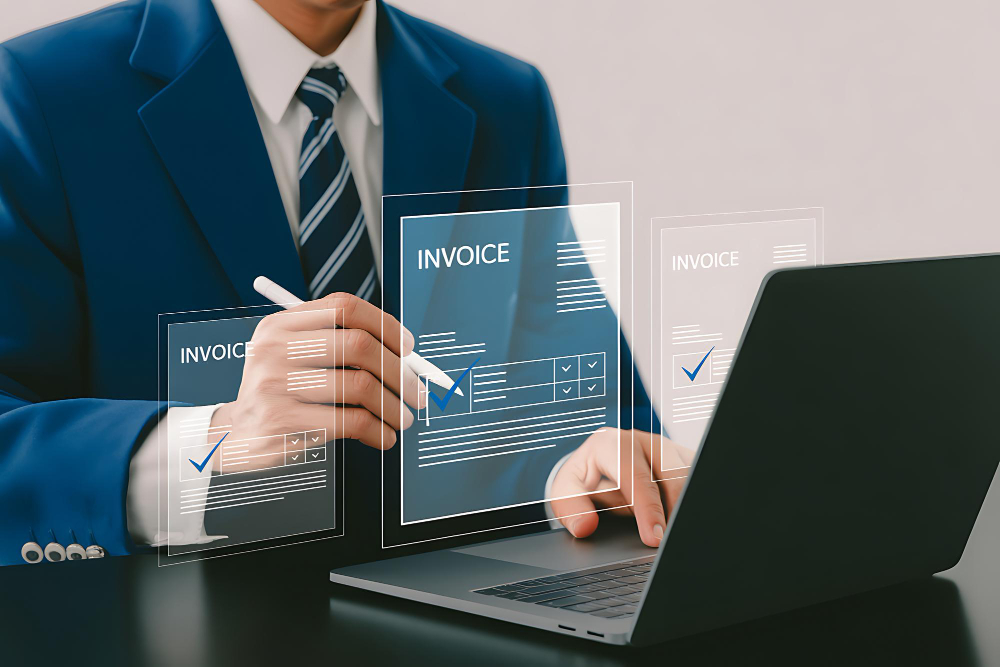 professional-managing-online-invoices-with-laptop